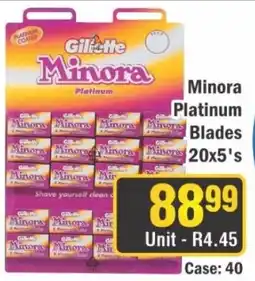 J&E Cash and Carry Gillette Minora Platinum Blades offer