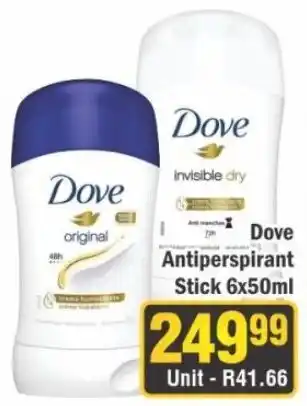 J&E Cash and Carry Dove Antiperspirant Stick offer