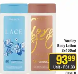 J&E Cash and Carry Yardley Body Lotion offer