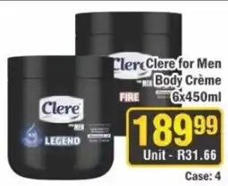 J&E Cash and Carry Clere for Men Body Crème offer
