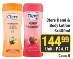 J&E Cash and Carry Clere Hand & Body Lotion offer