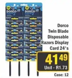 J&E Cash and Carry Dorco Twin Blade Disposable Razors offer