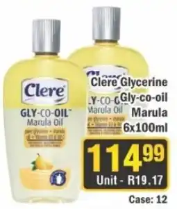 J&E Cash and Carry Ciere Glycerine Gly-co-oil Marula Oil offer