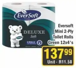 J&E Cash and Carry Eversoft Deluxe Soft Mini 2-Ply Toilet Rolls offer