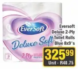 J&E Cash and Carry Eversoft Deluxe 2-Ply Toilet Rolls Blue offer