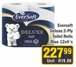 J&E Cash and Carry Eversoft Deluxe 2-Ply Toilet Rolls Blue 12x4's offer