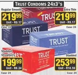 J&E Cash and Carry TRUST CONDOMS 24x3's offer
