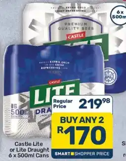 Pick n Pay Hypermarket Castle Lite or Lite Draught offer