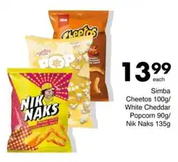 Save Simba Cheetos / White Cheddar Popcorn / Nik Naks offer