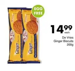 Save De Vries Ginger Biscuits offer