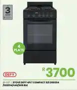 Fair Price Defy 4 Plate Compact Blk Stove 521 DSS554/DSS514/440/509 21-017 offer
