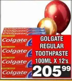 Advance Cash n Carry GOLGATE REGULAR TOOTHPASTE 100ML X 12's offer