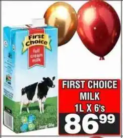 Advance Cash n Carry FIRST CHOICE MILK 1L X 6's offer