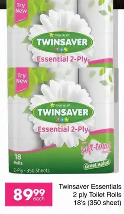 Save Hyper Twinsaver Essentials 2 ply Toilet Rolls offer