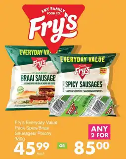Save Hyper Fry's Everyday Value Pack Spicy/ Braai Sausages/ Polony offer