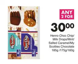 Save Hyper Henro Choc Chip/Milk Drops/Mint/Salted Caramel/My Scotties Chocolate offer