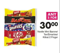 Save Hyper Nestle Mini Barone/Tex/Smarties/Kitkat 2 Finger offer