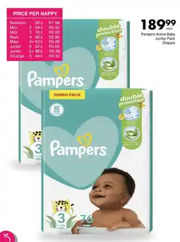 Save Hyper Pampers Active Baby Jumbo Pack Diapers offer