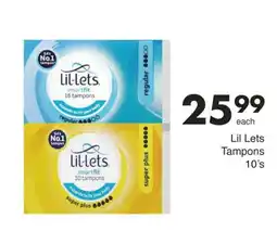 Save Hyper Lil Lets Tampons offer