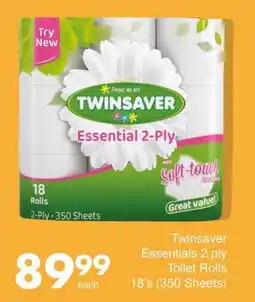 Save Hyper Twinsaver Essentials 2 ply Toilet Rolls offer