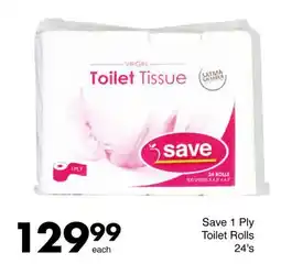 Save Hyper Save 1 Ply Toilet Rolls offer