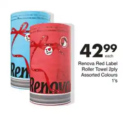 Save Hyper Renova Red Label Roller Towel 2ply Assorted offer