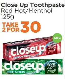 Check Star Close Up Toothpaste Red Hot/Menthol offer