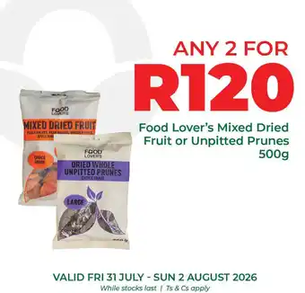 Food Lover's Mixed Dried Fruit or Unpitted Prunes
