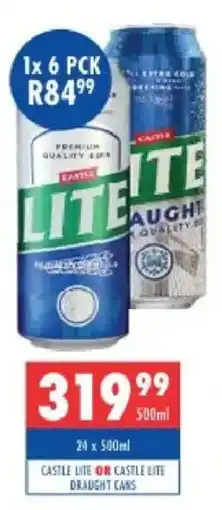 Ultra Liquors Castle Lite Draught Cans offer