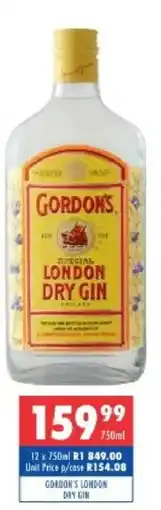 Ultra Liquors GORDON'S LONDON DRY GIN offer