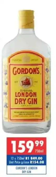 Ultra Liquors GORDON'S LONDON DRY GIN offer