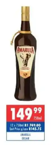 Ultra Liquors AMARULA CREAM offer