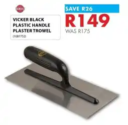 Chamberlain Vicker black plastic handle plaster trowel offer