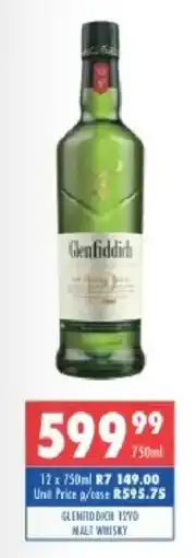 Ultra Liquors Glenfiddich 12YO Malt Whisky offer