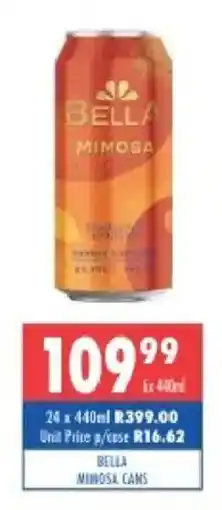 Ultra Liquors Bella Mimosa Cans offer
