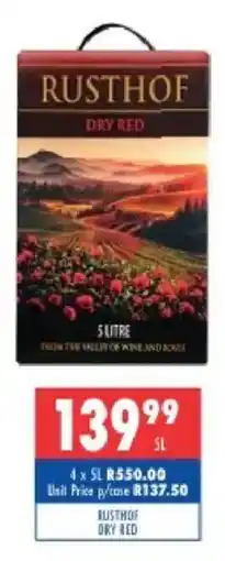 Ultra Liquors Rusthof Dry Red offer