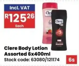Africa Cash and Carry Clere Body Lotion Assorted offer