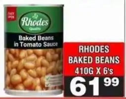 Advance Cash n Carry Rhodes Baked Beans in Tomato Sauce offer