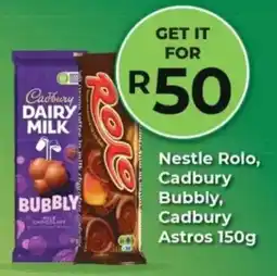 Agrimark Nestle Rolo, Cadbury Bubbly, Cadbury Astros offer