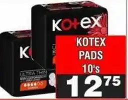 Advance Cash n Carry Kotex Pads 10's offer