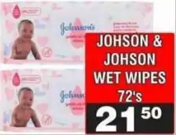 Advance Cash n Carry JOHNSON & JOHSON WET WIPES offer