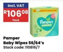 Africa Cash and Carry Pamper Baby Wipes 56/64's offer