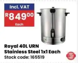 Africa Cash and Carry Royal 40L URN Stainless Steel offer