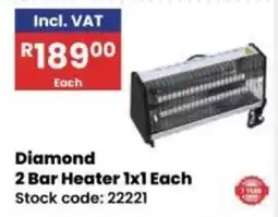 Africa Cash and Carry Diamond 2 Bar Heater offer