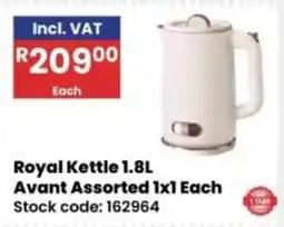 Africa Cash and Carry Royal Kettle 1.8L Assorted offer
