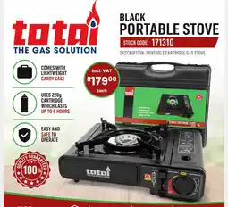 Africa Cash and Carry Black Portable Stove total offer