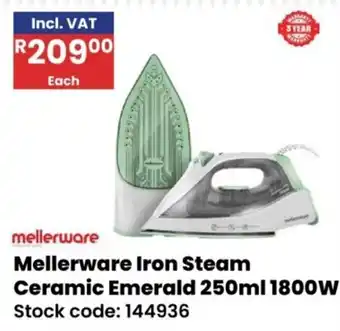 Africa Cash and Carry Mellerware Iron Steam Ceramic Emerald offer