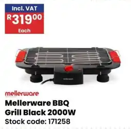 Africa Cash and Carry Mellerware BBQ Grill Black 2000W offer