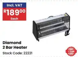 Africa Cash and Carry Diamond 2 Bar Heater offer