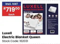 Africa Cash and Carry Luxell Electric Blanket Queen offer
